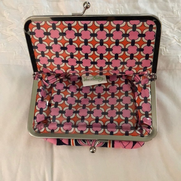 Vera Bradley Pink/Navy Clutch - Picture 2 of 3